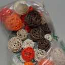 Patelai 36 Pcs Wicker Rattan Balls Decorative Balls for Vase Centerpiece Bowls Orbs Filler for Home Decor,4 Sizes(Bright Color,2.4'',2'',1.6'',1.2'')