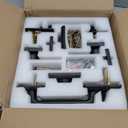 Moquin Double Front Door Lock Set, Matte Black Square Front Door Hardware Set with Dummy, Heavy Duty Door Handle with Deadbolt, Double Entry Door Lock Set with Reversible Handle