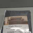 4 Piece T Cushion Sofa Slipcovers Stretch Couch Cover Furniture Covers with 3 Individual T Cushion Covers, Machine Washable for Living Room (Dark Gray, 3 Cushions)