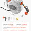 VEVOR Retractable Garden Hose Reel, 1/2 in x 50 ft, Wall Mounted Hose Reel with 9-Function Sprayer Nozzle and 180 Swivel Bracket, Any Length Lock, Automatic Slow Rewind System, for Garden Watering