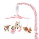 The Peanutshell Crib Mobile for Girls - Pink and White Musical Baby Crib Mobile with 12 Lullabies, Forest Baby Little Forest Nursery Decor