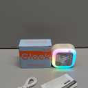 LED Intelligent alarm Clock with RGB Dynamic Ambient Lamp,Mobile Bluetooth Auto Sync To Time,Snooze,Touch Control Light,Sound Control,Mirror function And Dual Colors Display and Rechargeable.White