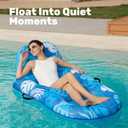 SLOOSH Premium Pool Floats Lounger for Adults - Inflatable Fabric Covered Float Recliner Pool Lounge Chair with Backrest & Cup Holders for Beach Lake Swimming Pool Water