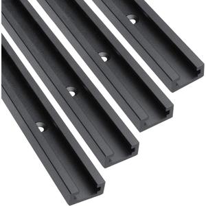 Aluminum 36" T-Track for Woodworking Double Cut Profile Universal with Predrilled Mounting Holes -Woodworking and Clamps-Fine Sandblast Black Anodized 4PK