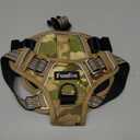 Funfox Dog Harness No Pull, Adjustable Pet Vest Harness, Super Soft Material with Vertical Handle Easy Control, Reflective Night Walking, 2 Leash Clips for Medium Sized Dogs, Camo Brown, M