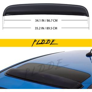 Set of 1 35" / 89cm (34" Between The Inner Edge) Sun/Rain Guard Top Sun/Moon Roof Visor Fit 28-34 Moonroof/Sunroof Universal Small Size Smoke Acrylic Tape-On Car Accessories (Not Wider Than 34")