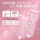 FAHRMOSIS 14 OZ Kids Water Bottle with Straw & 2 Lids (Flip & Spout) Leak Proof Metal Insulated Stainless Steel Reusable Tumbler for School & Sports Water Bottle - Pink (Unicorn)