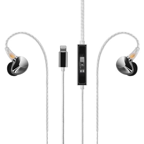 Questyle NHB12 Wired Earbud for iPhone with Headphone Amps [Apple MFi Certified] True Lossless in-Ear Earphones with Lightning Connector 192kHz Hi-Res Music IEM HiFi Stereo Audiophile Ear Buds