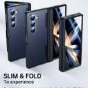 4 x Compatible for Samsung Galaxy Z Fold 6 Case Military Grade Drop Protection Built-in Screen Protector Translucent Slim Compatible for Samsung Galaxy Z Fold 6 Phone Case, Black