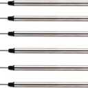 113mm (4.42) x 6mm (0.24), 0.5 Tip, Compatible Rollerball Pen RefillsCompatible with Mont Blanc PN:105159/107878/MNB107878 M710 H-12 M401/M506 P163, German Ink, (Black 6PCS)