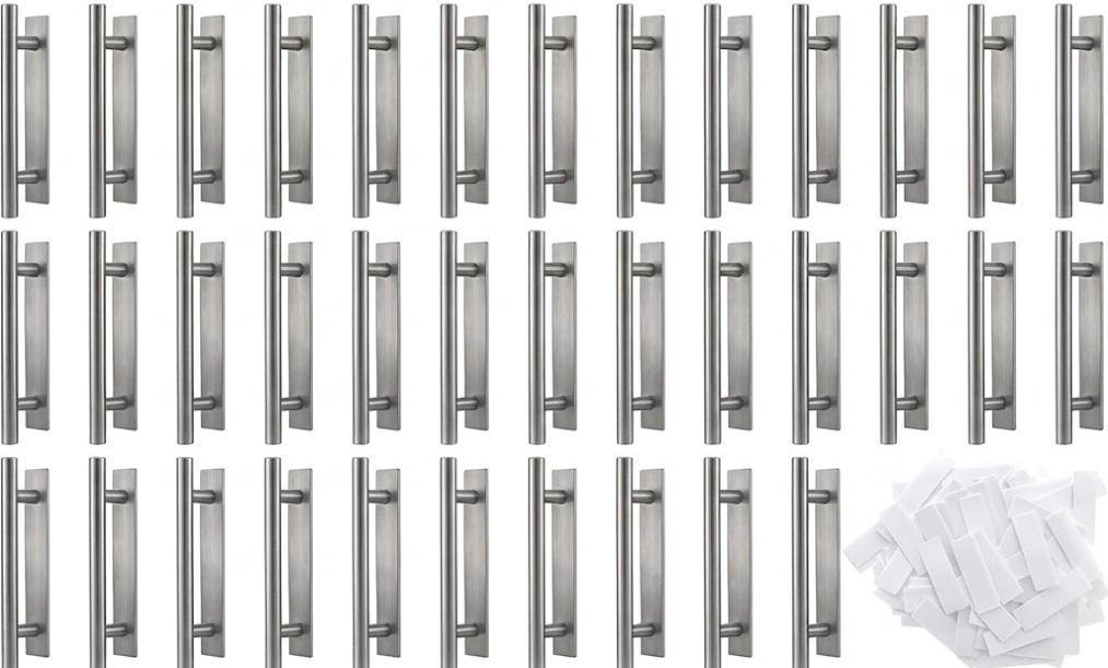 Barydat 40 Pack Self Stick Push Pull Helper Stick on Drawer Pulls ABS Plastic Adhesive Door Cabinet Handles Peel Sticks Cabinet Handles for Kitchen Sliding Door Furniture