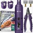 PETPROVED Dog Nail Grinder Quiet Dog Nail File Pet Nail Grinder for Dogs Quiet Cat Nail Trimmer for Large Dogs Small Medium Dog Toenail Grinder Electric Dog Nail Trimmer for Small Dogs (Purple)