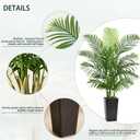 Artificial Palm Tree 5FT - Tall Fake Tree with Black Taper Planter & Pebbles, UV Resistant for Indoor & Outdoor, Large Potted Faux Plant, Tropical Areca Floor Plant for Living Room, Office, Home Decor