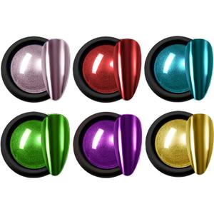 6colour Chrome Nail Powder for Beautiful Mirror Effect Chrome Powder Get the Polish of Your Dreams with Our Nail DIY Enthusiasts Glitter Chrome Powder for Nails (set B)