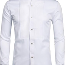 ZEROYAA Slim Fit Long Sleeve Tuxedo Dress Shirts/Prom Performing Shirts,Size 16Y