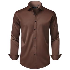 Men's Dress Shirts Long Sleeve Stretch Wrinkle Free Wedding Formal Business Button Down Shirt XL