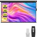 VIVOHOME Motorized Projector Screen with Remote, 16:9 100 Inch Auto Electric Projection Screen, HD 4K Movie Screen for Home Theater, Cinema, Office (87 x 49 Black)