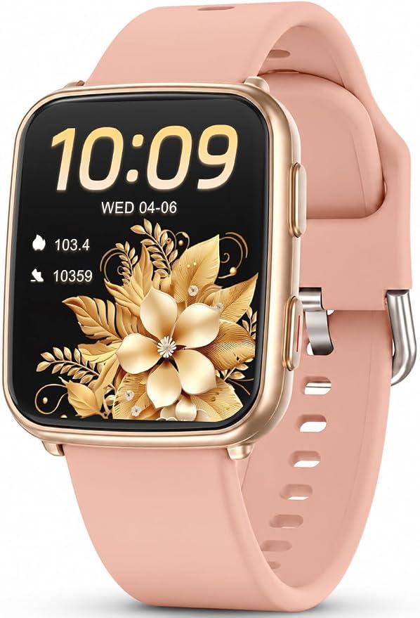 MorePro Fitness Tracker with 24/7 Heart Rate & Blood Pressure Monitor, Blood Oxygen & Sleep Tracker, Smart Watch with Step Calorie Counter, IP68 Waterproof Activity Tracker for Women Men Android iOS, Pink