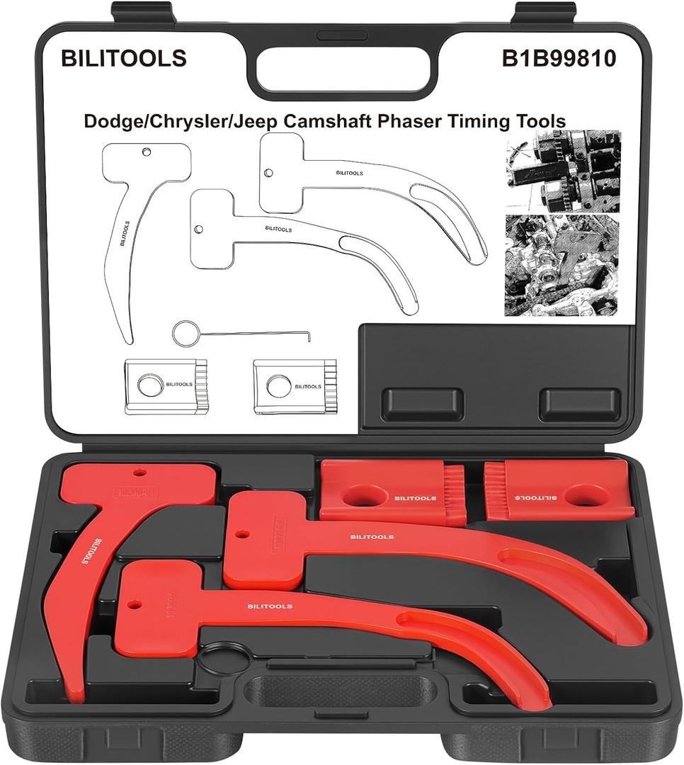 BILITOOLS 3.6 Pentastar Timing Tool Kit-Cam Phaser Locking Tool Kit for 3.6L VVT Engine Compatible with Chrysler Dodge Ram Jeep Grand Cherokee Wrangler, Replaces 10200A 10202A 10369A