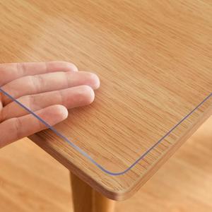 30X120 Inch Clear Plastic Table Protector Pad Wipeable Vinyl PVC Tablecloth Rectangular Dining Coffee Table Wood Furniture Protector 1.5mm Thick Tabletop Protective Cover Easy Clean Waterproof