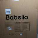 Babelio 36 Inch Extra Tall Baby Gate with Cat Door, 29-48" Metal Pet Door for Stairs, Doorways, Auto Close, Easy Walk Thru, White