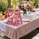 Novabright Mother's Day Serving Tray and Platters, 3 Tier Foldable Wooden Cupcake Stand, 7.8''/9.8''/11.4'' Pink Heart Mom Letter Charcuterie Board Serving Plate for Food Display, Party Decor Mom Gift