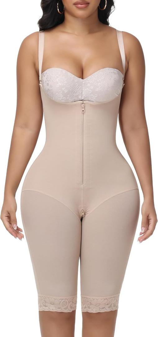 SHAPSHE Fajas Colombianas Tummy Control Shapewear Faja Body Shaper Post Surgery Compression Garment Shapewear for Women Tan, M