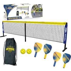 Ultimate Youth Pickleball Set with Net, Paddles, and Balls - Start Playing Pickleball Today with This Complete Junior Kit for Boys and Girls Ages 5 to 12