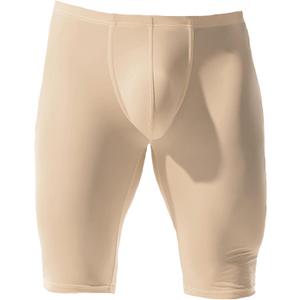 YUFEIDA Men's Compression Half Tights Leggings Sheer Swimwear Shorts Trunks Pant(Buff M)