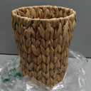 Coeusy Wicker Trash Can,Small Bathroom Trash Can,Water Hyacinth Wicker Waste Basket for Bathroom,Boho Waste Basket for Bedroom,Home Office,Compact Spaces(2 Gallon Round)