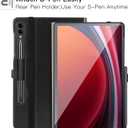 ZtotopCases for Samsung Galaxy Tab S10 Plus Case 2024/ S9 Plus/ S9 FE Plus 5G 12.4 Inch 2023, Premium PU Leather Cover with Hand Strap/Front Pocket/S Pen Holder for Tablet S10+/S9+/S9 FE+, Black