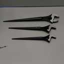 3-Piece Adjustable Construction Spud Wrench Set, 10-inch, 12-inch, 16-inch, SAE and Metric Scale Marked, CR-V Steel with Black Oxide Finish, Alignment Holes and Tail Crowbar Features