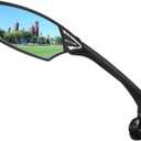 New Scratch Resistant Glass Lens,Handlebar Bike Mirror, Rotatable Safe Rearview Mirror, Bicycle Mirror, (Silver Left Side) ME-006LS