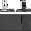 Silicone Coffee Mat with Raised Edges 19" x 12"  Waterproof Countertop Mat, Coffee Maker Pad, Espresso Machine Mat, Heat Resistant Dish Drying Mat (Black)