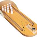 Mini Bowling Game Set, Funny White Elephant Gifts for Kids & Adults, Desk Games Stress Relievers for Adults, Kids Bowling Set for Educational Early Development, Wooden Casual Mini Bowling Ball