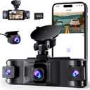 4 Channel 2.5K Dash Cam Front Rear Left Right, 170° Wide Angle Car Dash Camera with 5GHz WiFi & App Control, G-Sensor, Super Night Vision, 24H Parking Monitor, Loop Recording, 64GB SD Card Included