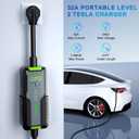 QPQ Level 2 Tesla Charger 32A, Portable Electric Car EV Charger for Tesla Models Y/X/3/S, 21FT Cable 240V NEMA 14-50 Plug, NACS Connector, 7.68KW Home EV Charging Station