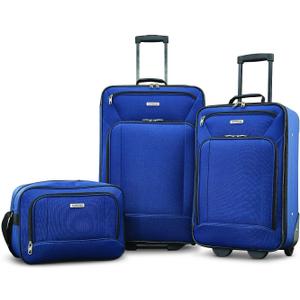 American Tourister Fieldbrook XLT Softside Upright Luggage, Navy, 3-Piece Set (BB/21/25)