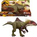 Mattel Jurassic World Chaos Theory Battle Roarin Becklespinax Dinosaur Action Figure Toy, Rampage Head Strike, Chomp, Roars & Snarls, Extending Spikes