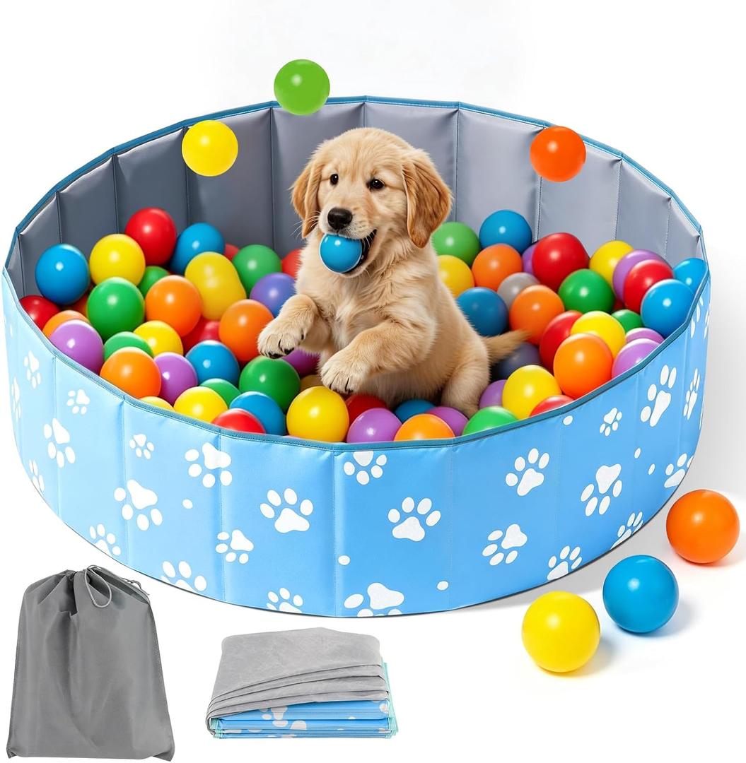 40-Inch Large Dog Ball Pit, Foldable Playpen for Dogs Cats Indoor Outdoor
Ball Pit For All Types Of Dog Cat Breeds, Party Toys Gifts. Indoor Outdoor Pet Playpen(No Ball Included) (Blue)