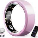 Smart Ring for Women,Ceramic Smart Ring,Calorie Burn, Auto Exercise Recognition,Health Fitness Tracker with Heart Rate Monitor,Sleep Tracking, Step Counter, for iOS & Android (Pink,#9)