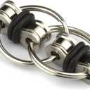 Tom's Fidgets Original Flippy Chain Fidget Toy - Perfect for ADHD, Anxiety, and Autism - Bike Chain Fidget Stress Reducer for Adults and Kids (2 Pack, Black)