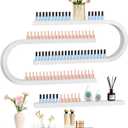 EBANKU 4PC U Shape Nail Polish Racks Heavy Duty Nail Shelfs for Wall Nail Polish Display Rack Cosmetic Display Cases Lipstick Perfume Wall Shelf Nail Polish Organizer for Home Spa Nail Salon (White)