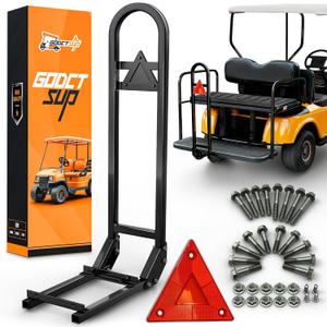 Golf Cart Rear Seat Grab Bar, Fits Club Car EZGO Yamaha(2+2) /(4+2) Passenger Golf Cart with Metal Footplates, Universal Golf Cart Safety Grab Bar, Detachable & Easy to Install