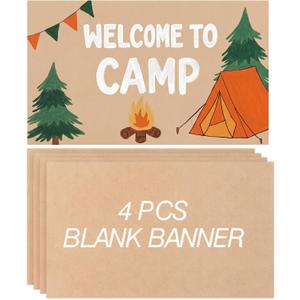 Tatuo 4 Pcs 24" X 48" Large Blank Brown Paper Banners for Poster Crafts