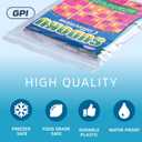GPI - 9" x 12" Zip Bags, 100 Count, 2 Mil, Clear Plastic Reclosable Zipper Poly Baggies, with Resealable Zip Top Lock. for A4 Letter Size Paper, Apparel, Clothing, Food, Home & Office Supplies.
