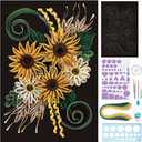 WEBEEDY Paper Quilling Kit DIY Sunflower Paper Filigree Kit with Quilling Strips Tool and Supplies Paper Quilling Set for Beginners Handmade Crafts Modern Room Wall Art Decor Gift,2127.9cm/8.311"