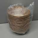 12 Pcs Round Small Plastic Bread Basket, Wicker Basket for Serving 7x7x3 Inch Woven Food Storage Basket, Fruit Basket, Gift Basket (Comes with Food Blotting Sheets) Brown