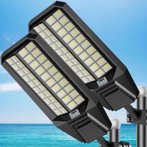 Solar Street Lights Outdoor Waterproof Dusk to Down Heavy Duty 10000W Commercial Large Solar Lights Outdoor Motion Sensor with Remote Control LED Parking Lot Flood Lights for Yard Garden Walkway