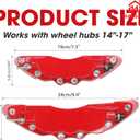 4pcs Brake Caliper Covers for Cars, Aluminum Red Universal Disc Brake Calipers Cover Protector for 14"-17" Wheel Hub, 3D Custom Style Modification Refit Accessories Pair for Front Rear Medium System